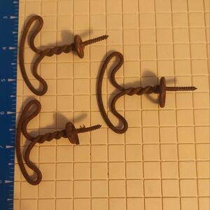 Vintage Brown Metal Hooks